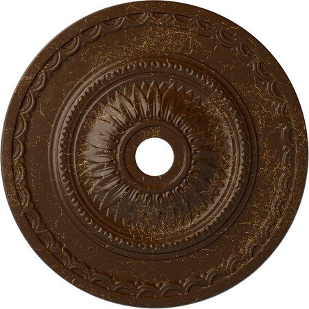 Ekena Millwork Sunflower Medallion (Canopies up to 5 5/8"), 29 1/2"OD x 3 5/8"ID x 1 5/8"P, Root Beer Crackle CM29SFRBC